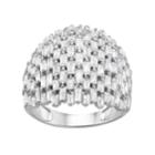 Sterling Silver Cubic Zirconia Baguette Dome Ring, Women's, Size: 10, White