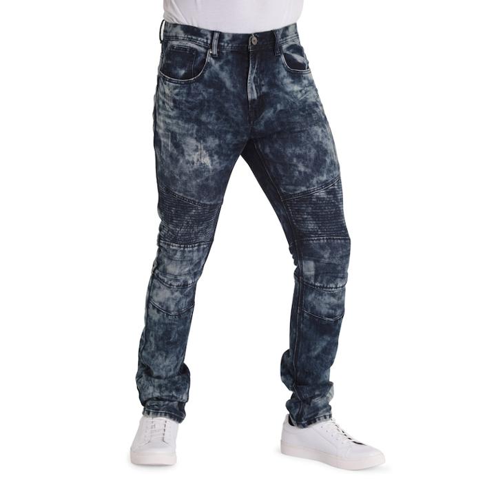 Men's True Luck Kimball Biker Slim-fit Jeans, Size: 32x32, Dark Blue
