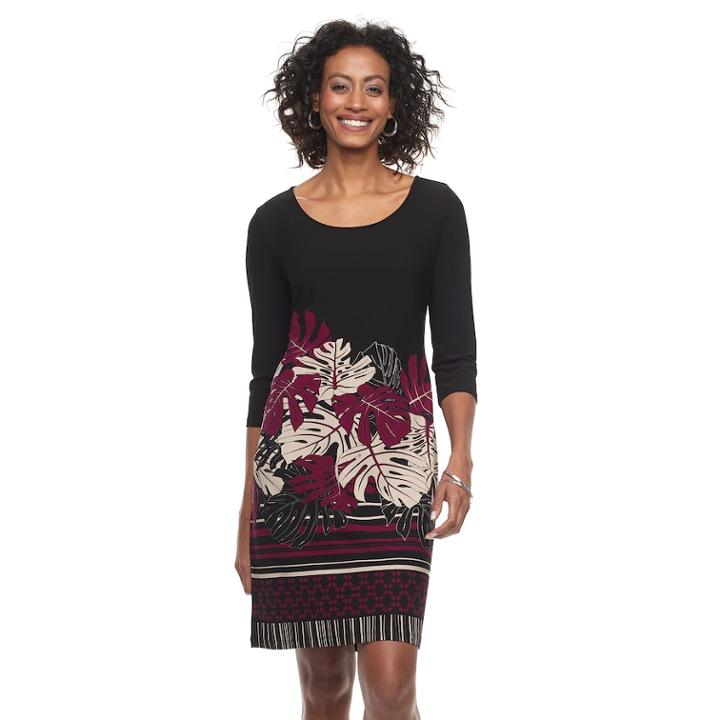 Women's Dana Buchman Scoopneck Shift Dress, Size: Large, Multicolor