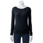 Women's Apt. 9&reg; Scoop-back Solid Tee, Size: Xl, Black