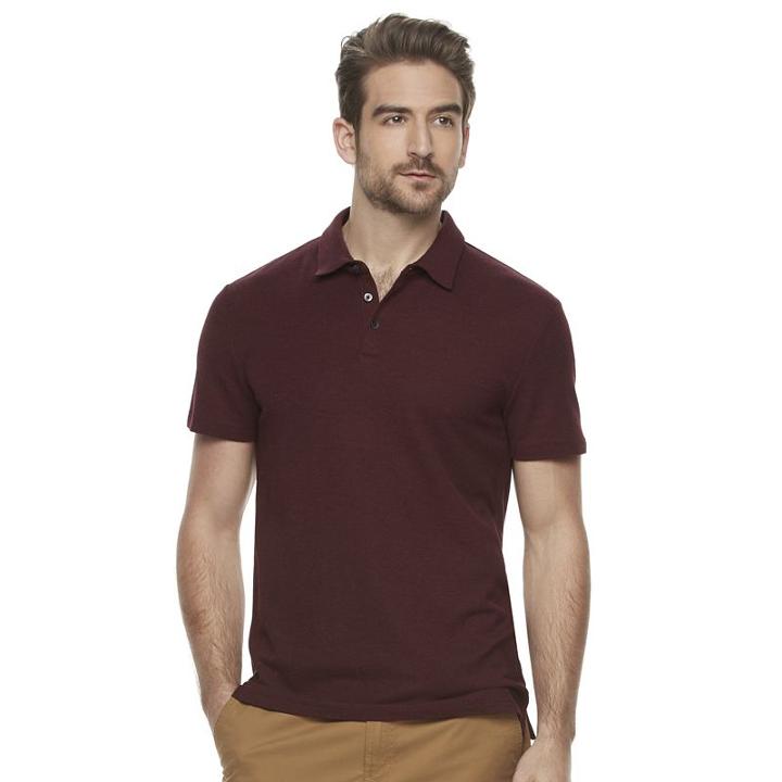 Men's Marc Anthony Luxury+ Solid Slim-fit Modal Polo, Size: Large, Dark Red