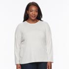 Plus Size Croft & Barrow&reg; Crewneck Long-sleeve Tee, Women's, Size: 3xl, Light Grey