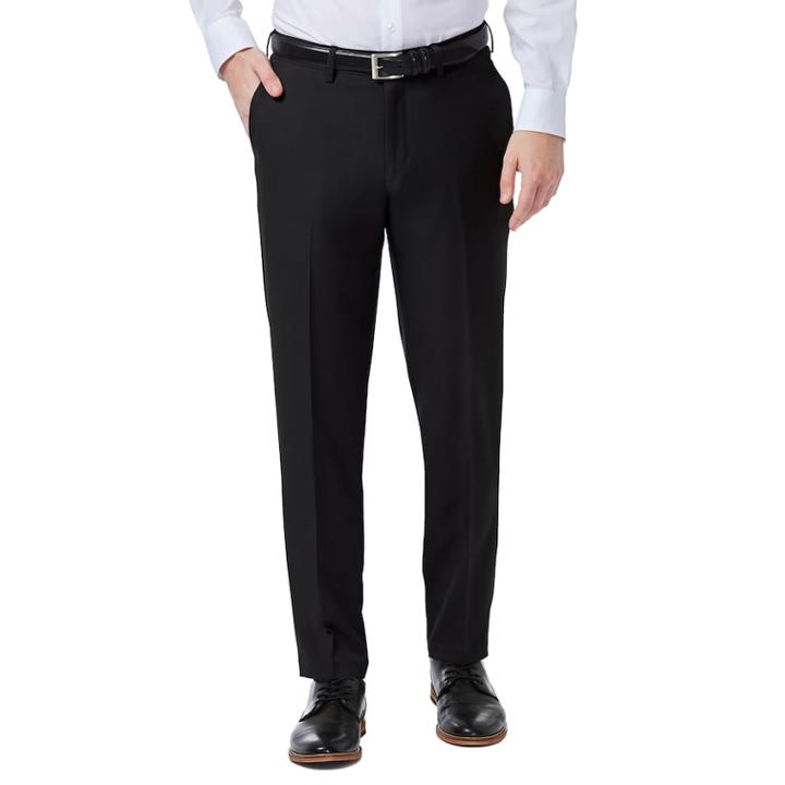 Men's Haggar Premium Comfort Stretch Slim-fit Dress Pant, Size: 38x32, Black