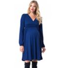 Maternity Pip & Vine By Rosie Pope Empire Faux-wrap Dress, Women's, Size: L-mat, Blue Other