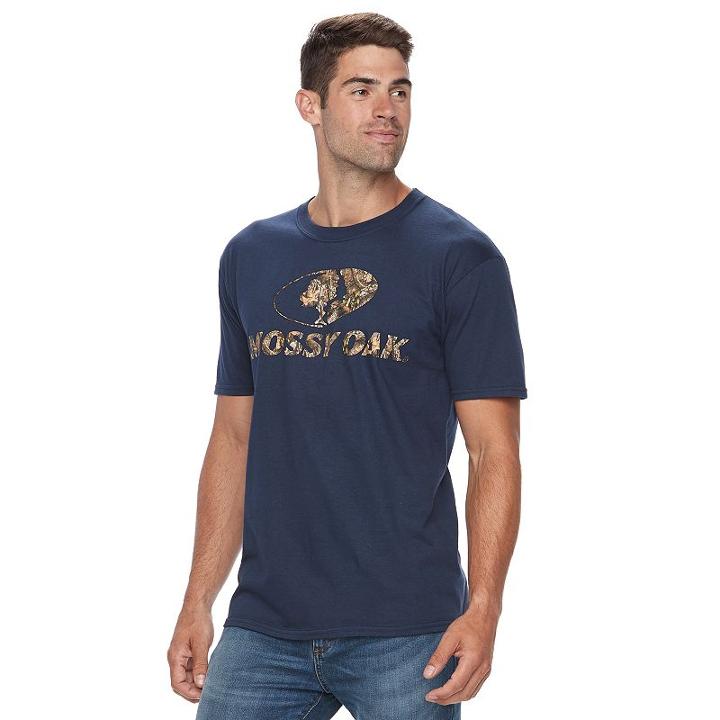 Men's Mossy Oak Logo Tee, Size: Large, Blue (navy)