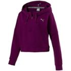 Women's Puma Cropped French Terry Hoodie, Size: Small, Purple
