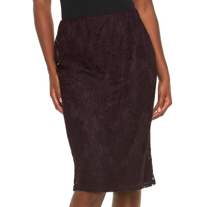 Women's Apt. 9&reg; Lace Midi Skirt, Size: Xs, Purple
