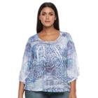 Plus Size World Unity Embellished Sublimation Top, Women's, Size: 0x, Blue Other