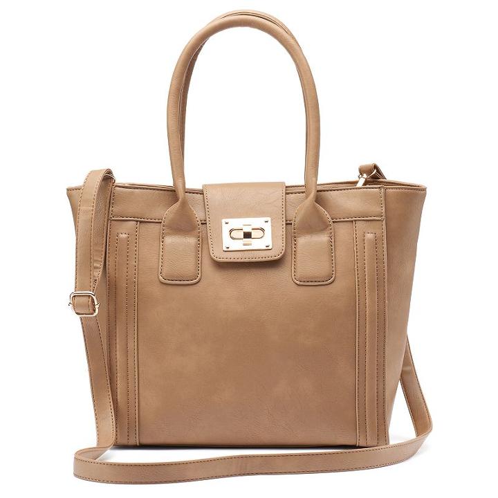 Instyle Front Lock Convertible Tote, Women's, Grey