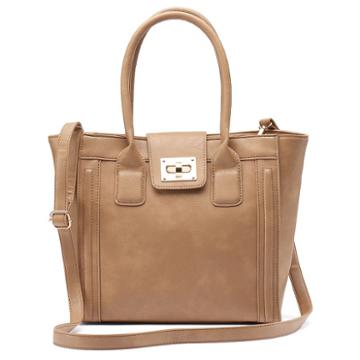 Instyle Front Lock Convertible Tote, Women's, Grey