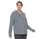 Plus Size Tek Gear&reg; Fleece-lined V-neck Hoodie, Women's, Size: 1xl, Med Grey