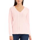 Women's Chaps Chevron V-neck Sweater, Size: Xs, Pink