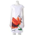 Women's Dr By Donna Ricco Floral Sheath Dress, Size: 6 Avg/reg, Brt Orange