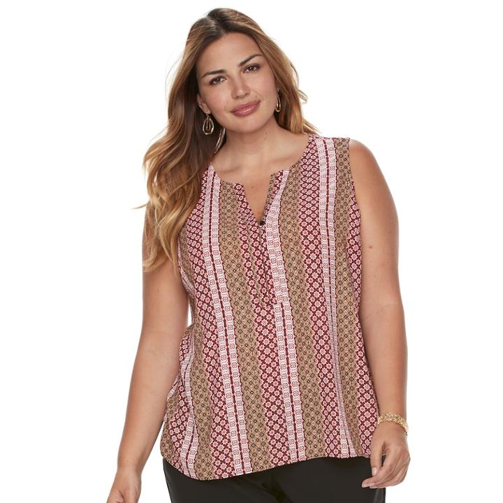 Plus Size Dana Buchman Crepe Sleeveless Blouse, Women's, Size: 2xl, Red