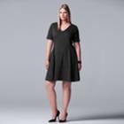 Plus Size Simply Vera Vera Wang Fit & Flare Dress, Women's, Size: 1xl, Grey