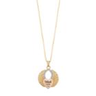 Tri-tone 18k Gold Over Silver 1/10 Ct. T.w. Diamond Angel Wing & Heart Pendant Necklace, Women's, Size: 18, White