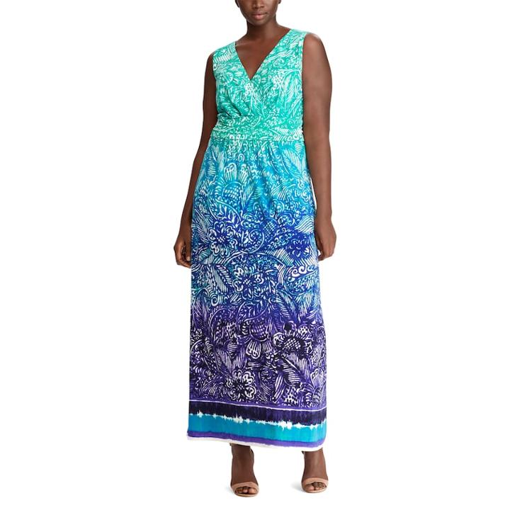 Plus Size Chaps Paisley Surplice Maxi Dress, Women's, Size: 18 W, Purple