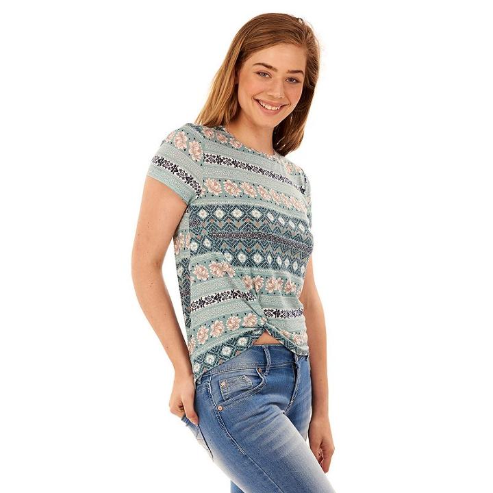 Juniors' Wallflower Knot Front Print Tee, Teens, Size: Xl, White Oth