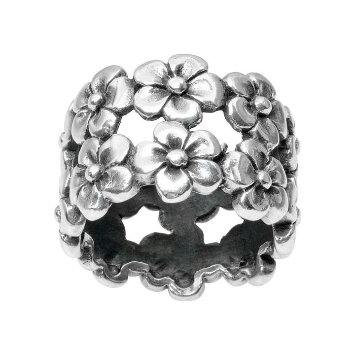 Journee Collection Sterling Silver Floral Ring, Women's, Size: 7, Grey