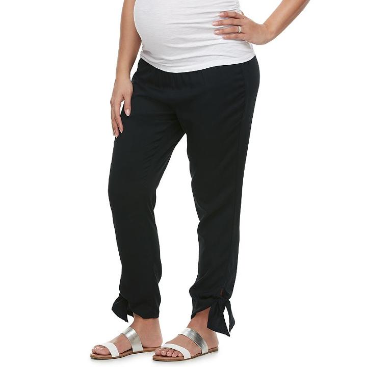 Maternity A:glow Twill Pants, Women's, Size: M-mat, Black