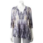 Women's World Unity Print Embellished Asymmetrical Top, Size: Xl, Oxford