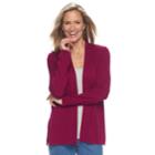 Women's Croft & Barrow&reg; Essential Open Front Cardigan, Size: Xs, Dark Pink