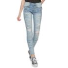 Juniors' Mudd&reg; Low-rise Destructed Skinny Jeans, Teens, Size: 15, Blue