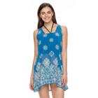Women's Portocruz Floral Scoopneck Cover-up, Size: Medium, Blue (navy)