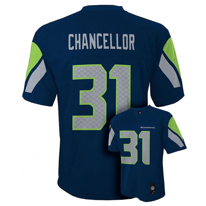 Boys 8-20 Seattle Seahawks Kam Chancellor Nfl Replica Jersey, Boy's, Size: S(8), Blue (navy)