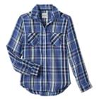 Girls 7-16 & Plus Size Mudd&reg; Button-front Plaid Shirt, Girl's, Size: 10, Blue (navy)