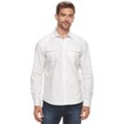 Men's Apt. 9&reg; Brushed Nep 2-pocket Woven Button-down Shirt, Size: Medium, Lt Beige