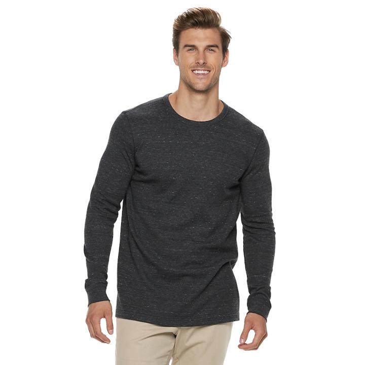 Big & Tall Sonoma Goods For Life&trade; Modern-fit Supersoft Thermal Crewneck Tee, Men's, Size: 4xb, Black