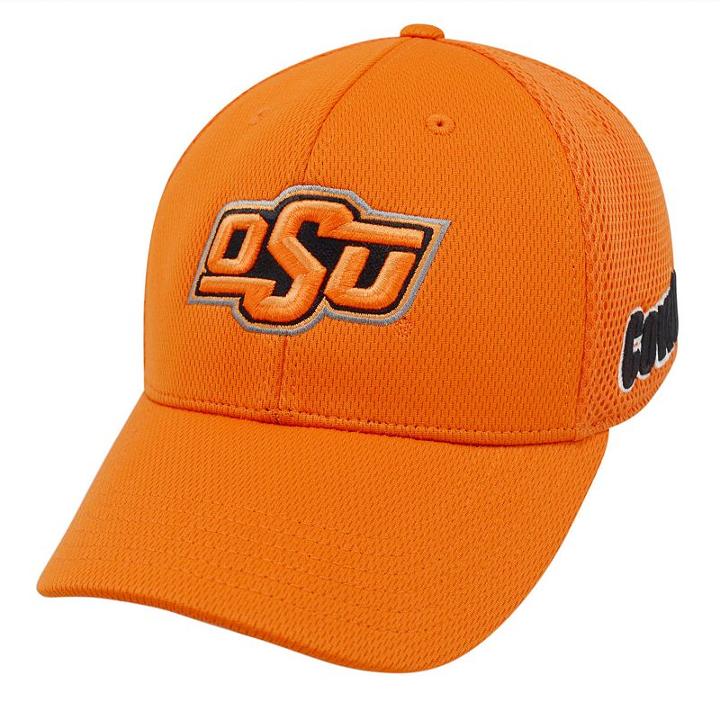 Adult Top Of The World Oklahoma State Cowboys Resurge Mesh Elite Cap, Med Orange