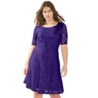 Juniors' Plus Size Wrapper Lace A-line Dress, Teens, Size: 1xl, Med Purple