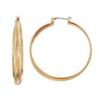 Lc Lauren Conrad Textured Crisscross Nickel Free Hoop Earrings, Women's, Gold