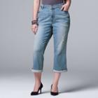Plus Size Simply Vera Vera Wang Ripped Boyfriend Jeans, Women's, Size: 18 W, Brt Blue