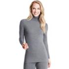 Women's Cuddl Duds Softwear Turtleneck, Size: Xs, Grey (charcoal)