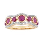 10k Gold Ruby & 1/5 Carat T.w. Diamond 7-stone Ring, Women's, Size: 7, Red