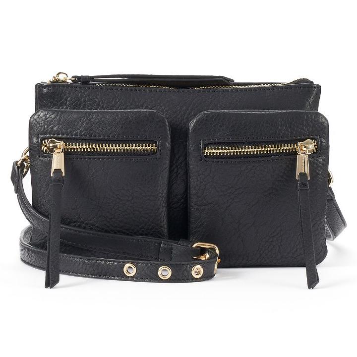 Juicy Couture Double Pocket Double Entry Crossbody Bag, Women's, Black