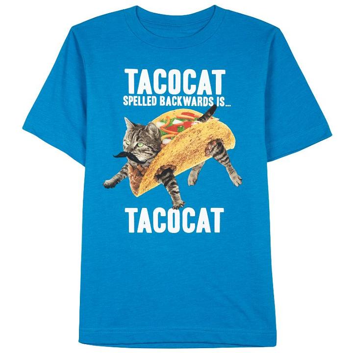 Boys 8-20 Backwards Tacocat Tee, Boy's, Size: Medium, Brt Blue