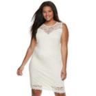 Juniors' Plus Size Liberty Love Lace Bodycon Dress, Teens, Size: 2xl, Natural