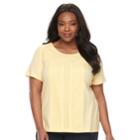 Plus Size Croft & Barrow&reg; Eyelet Tee, Women's, Size: 1xl, Med Yellow