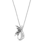 Sentimental Expressions Sterling Silver Cubic Zirconia Angel Of Perseverance Necklace, Women's, Size: 18, Grey