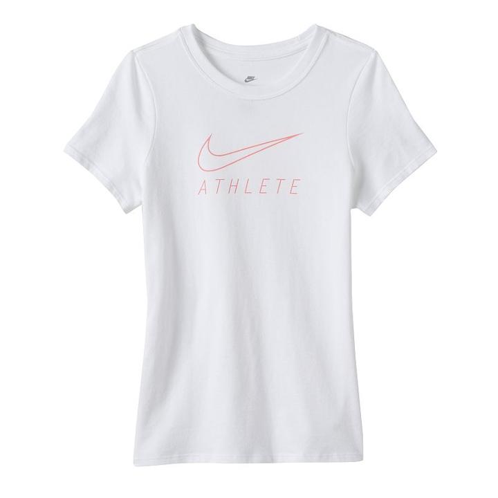Girls 7-16 Nike Dri-fit Athlete Swoosh Tee, Girl's, Size: Medium, White