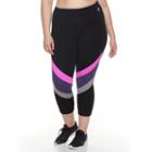 Plus Size Fila Sport&reg; Contrast Running Capri Leggings, Women's, Size: 2xl, Oxford