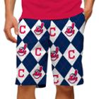 Men's Loudmouth Cleveland Indians Argyle Shorts, Size: 38, Blue (navy)