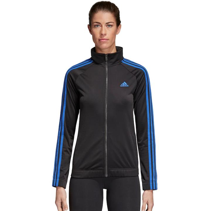 Women's Adidas Striped Track Jacket, Size: Medium, Black