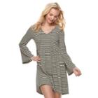 Juniors' Love, Fire Ribbed Tie Front Dress, Teens, Size: Small, Green Oth