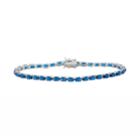 Sterling Silver Lab-created Sapphire Tennis Bracelet, Women's, Blue