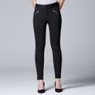 Women's Simply Vera Vera Wang Zipper-accent Skinny Ponte Pants, Size: Xl, Black